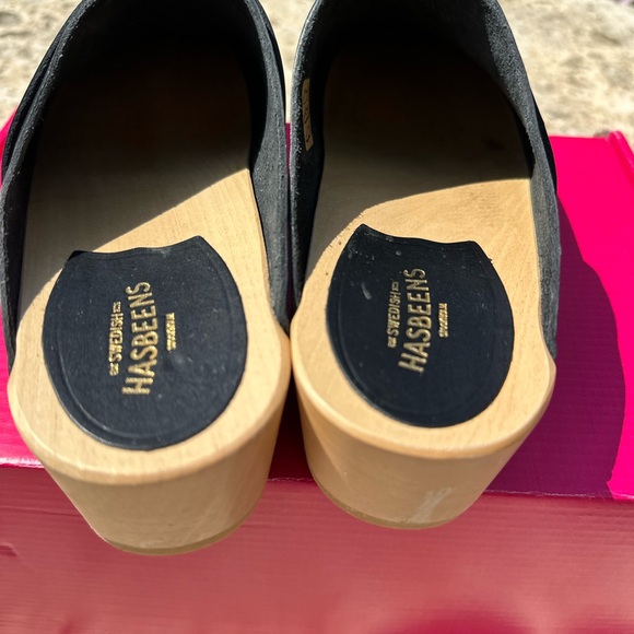 Swedish Hasbeens ‘ Swedish Husband’ Black Leather clogs - Picture 4 of 6